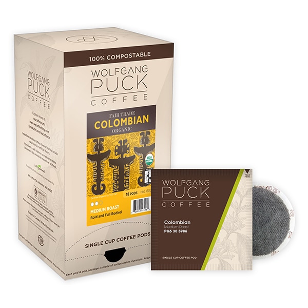 Wolfgang Puck Coffee Colombian Fair Trade Organic Soft Coffee Pods, PK108 PK 016496 - main